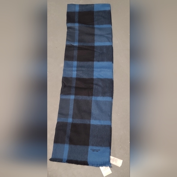 New Coach Big Plaid Scarf Wool Cashmere - Picture 2 of 4